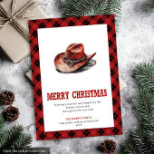 Western greeting card rustic buffalo tartan feestdagenkaart