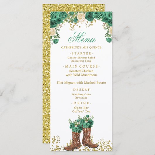 Western Groen Hunter Charra Mis Quince Menu (Voorkant / Achterkant)