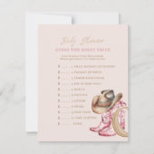Western Guess the Price Baby Shower Game card Kaart (Voorkant)