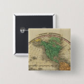 Western halfrond 16 vierkante button 5,1 cm (Voorkant /achterkant)