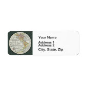 Western halfrond kaart Wereldbol reizen Etiket (Voorkant)