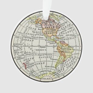 Western halfrond kaart Wereldbol reizen Ornament