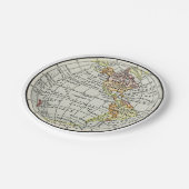 Western halfrond kaart Wereldbol reizen Papieren Bordje (Gekanteld)