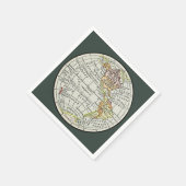 Western halfrond kaart Wereldbol reizen Servet (Hoek)