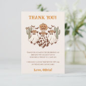 Western Halloween Cowboy Verjaardagsfeest Bedankkaart (Staand voorkant)