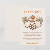 Western Halloween Cowboy Verjaardagsfeest Bedankkaart (Voorkant / Achterkant)