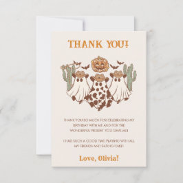 Western Halloween Cowboy Verjaardagsfeest Bedankkaart