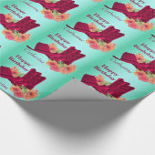 Western Happy Birthday Cowboy Boots Pet Personal Cadeaupapier (Hoek)