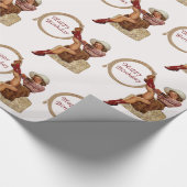 Western Happy Birthday  Cowgirl Cadeaupapier (Hoek)