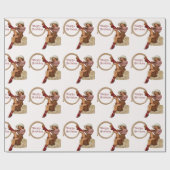 Western Happy Birthday  Cowgirl Cadeaupapier (Vlak)