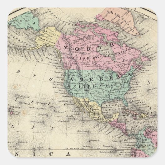 Western Hemisphere 4 Vierkante Sticker (Voorkant)