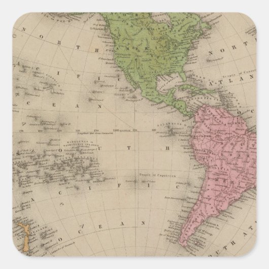 Western Hemisphere 9 Vierkante Sticker (Voorkant)