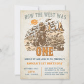 Western hoe het westen één 1e verjaardagsfeestje w kaart (Voorkant)