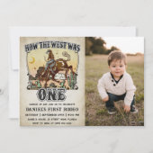 Western hoe het westen een 1e verjaardagsfoto was kaart (Voorkant)