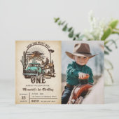 Western hoe het westen een 1e verjaardagsfoto was kaart (Staand voorkant)