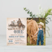 Western hoe het westen een 1e verjaardagsfoto was kaart (Staand voorkant)