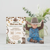 Western hoe het westen één eerste verjaardagsfoto  kaart (Staand voorkant)