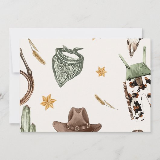 Western hoe het westen één eerste verjaardagsfoto kaart (Achterkant)