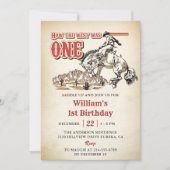 Western Hoe het westen was een cowboy verjaardagsf Kaart (Voorkant)