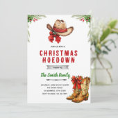 Western Hoedown Christmas Party invitation Kaart (Staand voorkant)