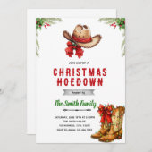 Western Hoedown Christmas Party invitation Kaart (Voorkant / Achterkant)