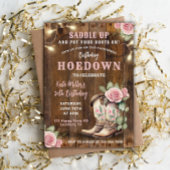 Western Hoedown Floral Cowgirl Verjaardag met laar Kaart