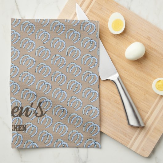 Western Hoefijzer - Aangepaste keukenhanddoeken (Quarter Fold)