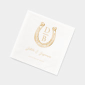 Western Hoefijzer Aangepaste Naam & Monogram Huwel Folie Servetten (Links)