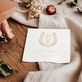 Western Hoefijzer Aangepaste Naam & Monogram Huwel Folie Servetten