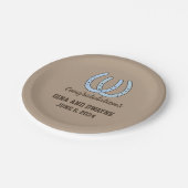 Western Hoefijzer bruiloft gepersonaliseerd papier Papieren Bordje (Gekanteld)