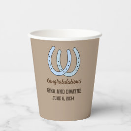 Western Hoefijzer bruiloft gepersonaliseerde papie Papieren Bekers