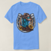 Western Hoefijzer Cowboy Boots Pet Rope Sunflower T-shirt (Design voorkant)