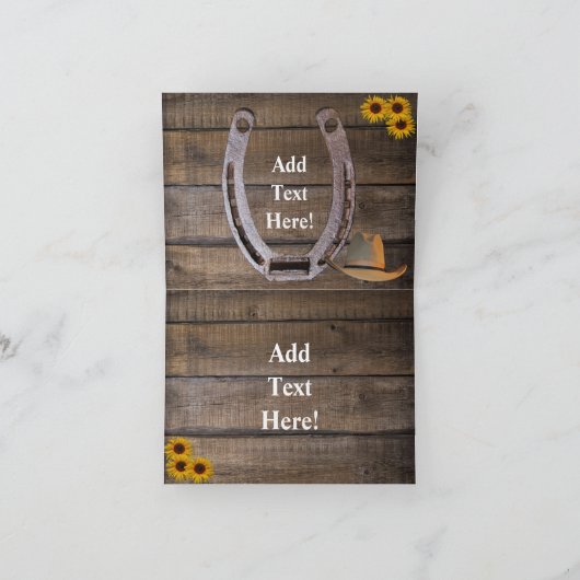 Western Hoefijzer Cowboy Pet Lasso Bedankkaart (Binnen)