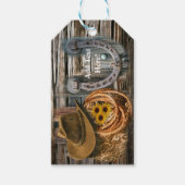 Western Hoefijzer Cowboy Pet Lasso Cadeaulabel (Voorkant)