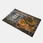 Western Hoefijzer Cowboy Pet Lasso Deurmat (Schuin)
