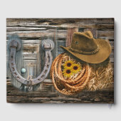 Western Hoefijzer Cowboy Pet Lasso Gastenboek (Achterkant)