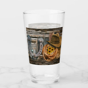 Western Hoefijzer Cowboy Pet Lasso Glas