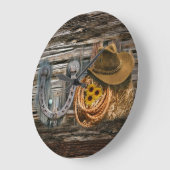 Western Hoefijzer Cowboy Pet Lasso Grote Klok (Hoek)