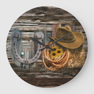 Western Hoefijzer Cowboy Pet Lasso Grote Klok