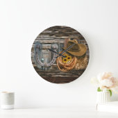 Western Hoefijzer Cowboy Pet Lasso Grote Klok (Huis)