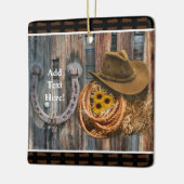 Western Hoefijzer Cowboy Pet Lasso Keramisch Ornament (Links)