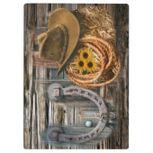 Western Hoefijzer Cowboy Pet Lasso Klembord (Achterkant)