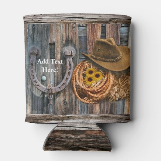 Western Hoefijzer Cowboy Pet Lasso Koelbox Blikjeskoeler (Achterkant)