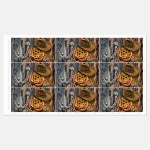 Western Hoefijzer Cowboy Pet Lasso Labels