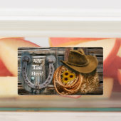Western Hoefijzer Cowboy Pet Lasso Labels (Aangebracht)