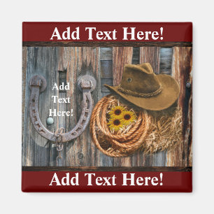 Western Hoefijzer Cowboy Pet Lasso Magneet