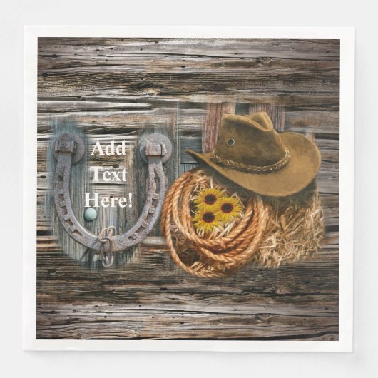 Western Hoefijzer Cowboy Pet Lasso Servet (Voorkant)