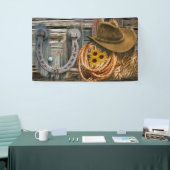 Western Hoefijzer Cowboy Pet Lasso Spandoek (Beurs)