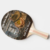 Western Hoefijzer Cowboy Pet Lasso Tafeltennisbatje (Zijkant)