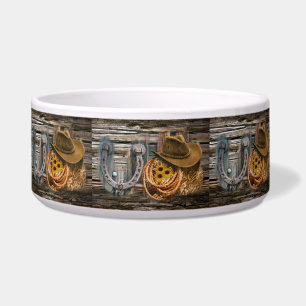 Western Hoefijzer Cowboy Pet Lasso Voerbakje